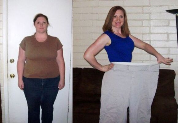 Femme avant et après un régime alimentaire